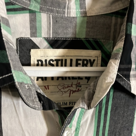 Plaid double pocket short sleeve shirt B2 - Picture 3 of 3